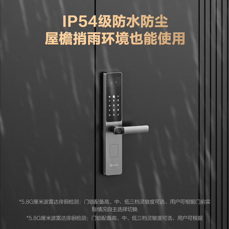 萤石DL20FVS人脸大屏视频锁3D人脸识别指纹掌静脉智能锁